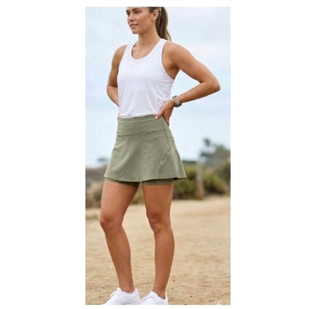 Hurley Womens Active Skort Size S Green Gray Heathered Tennis Golf Skirt Pocket